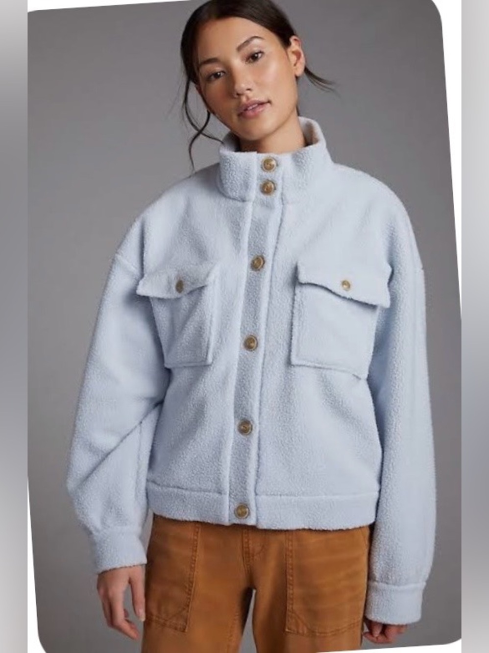 ANTHROPOLOGIE FLEECE BOMBER JACKET